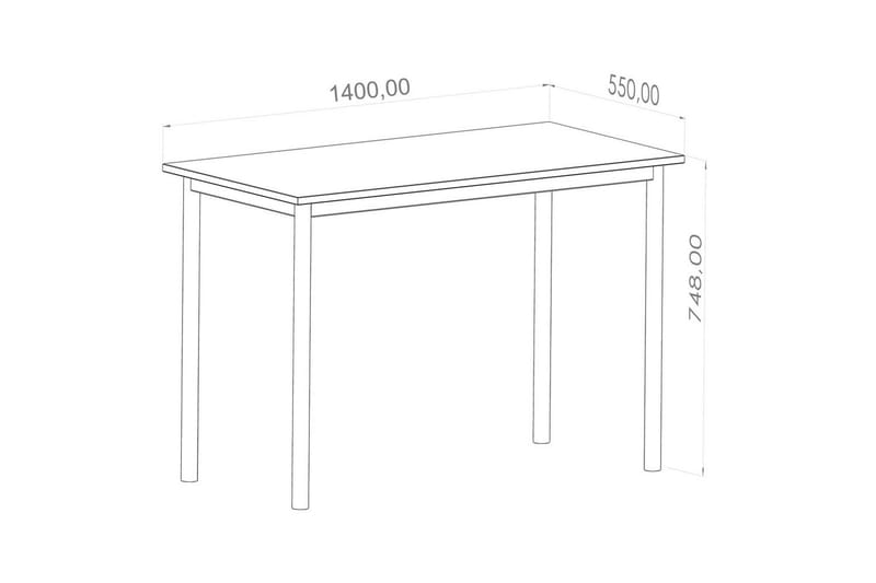 Viva Skrivebord 140 cm - Eg/Sort - Møbler - Borde - Kontorbord - Skrivebord