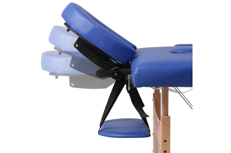 Blå sammefoldeligt massagebord, 2 zoner med træramme - Blå - Massagebord