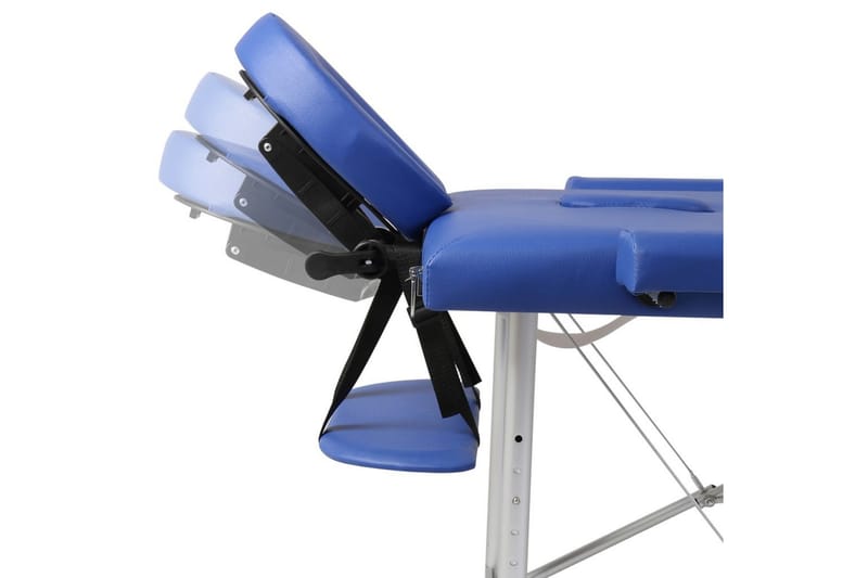 Blåt sammenklappeligt massagebord, 3 zoner & aluminiumsramme - Blå - Massagebord