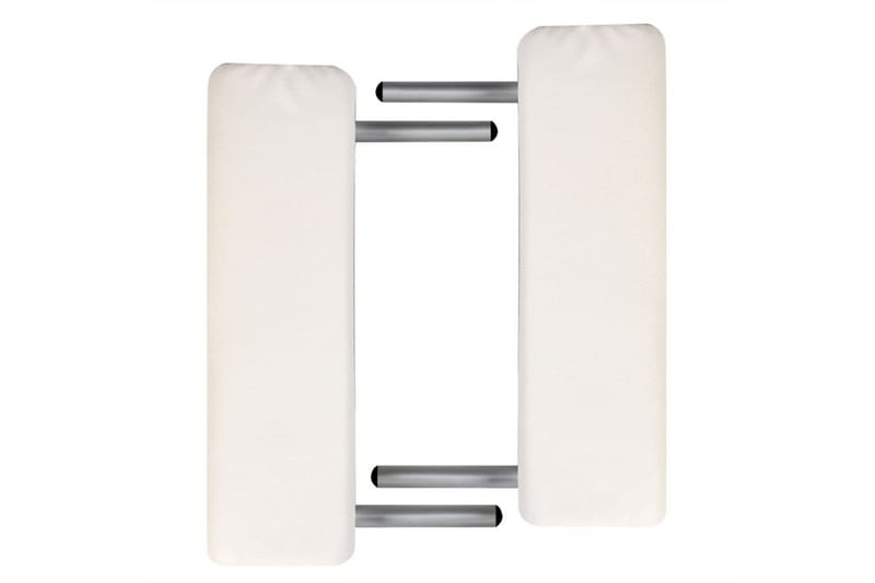 Creme sammenfoldeligt massagebord med aluminiumsstel,2 zoner - Hvid - Massagebord