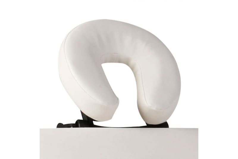 Creme sammenfoldeligt massagebord med aluminiumsstel,2 zoner - Hvid - Massagebord