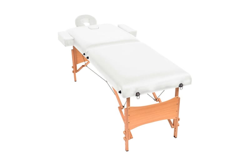 foldbart 2-zoners massagebord 10 cm tykt hvid - Hvid - Massagebord