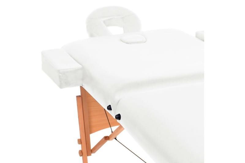 foldbart 2-zoners massagebord 10 cm tykt hvid - Hvid - Massagebord