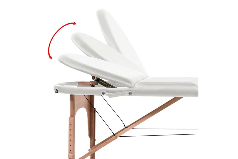foldbart massagebord 10 cm tykt med 2 puder oval hvid - Hvid - Massagebord