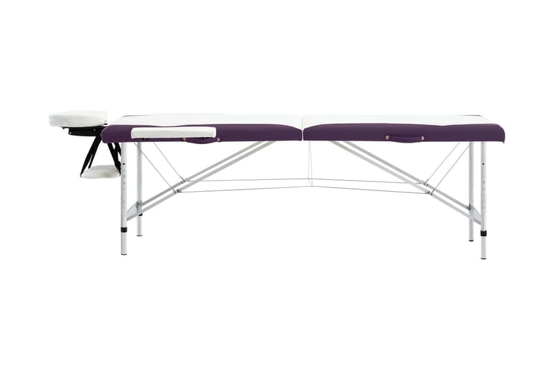 foldbart massagebord 2 zoner aluminium hvid og lilla - Hvid - Massagebord