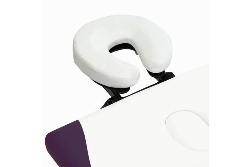 foldbart massagebord 2 zoner aluminium hvid og lilla - Hvid - Massagebord