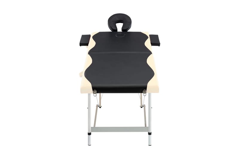 foldbart massagebord 2 zoner aluminium sort og beige - Sort - Massagebord