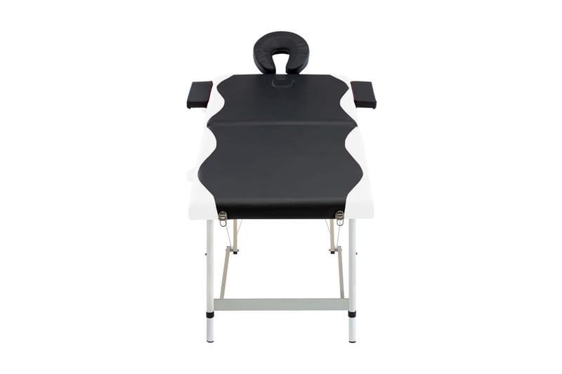 foldbart massagebord 2 zoner aluminium sort og hvid - Sort - Massagebord