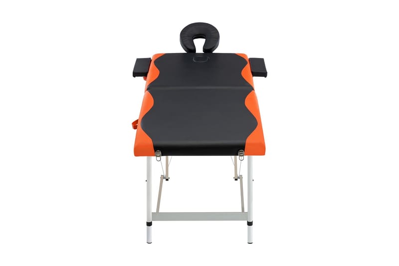 foldbart massagebord 2 zoner aluminium sort og orange - Sort - Massagebord