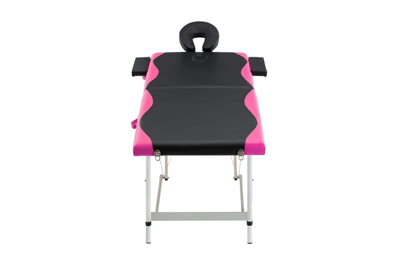 foldbart massagebord 2 zoner aluminium sort og pink - Sort - Massagebord
