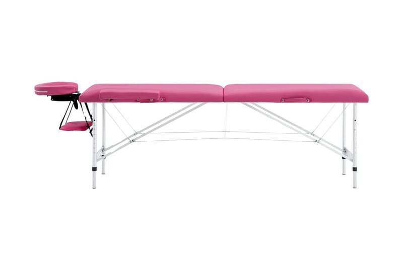 foldbart massagebord 2 zoner aluminium pink - Lyserød - Massagebord