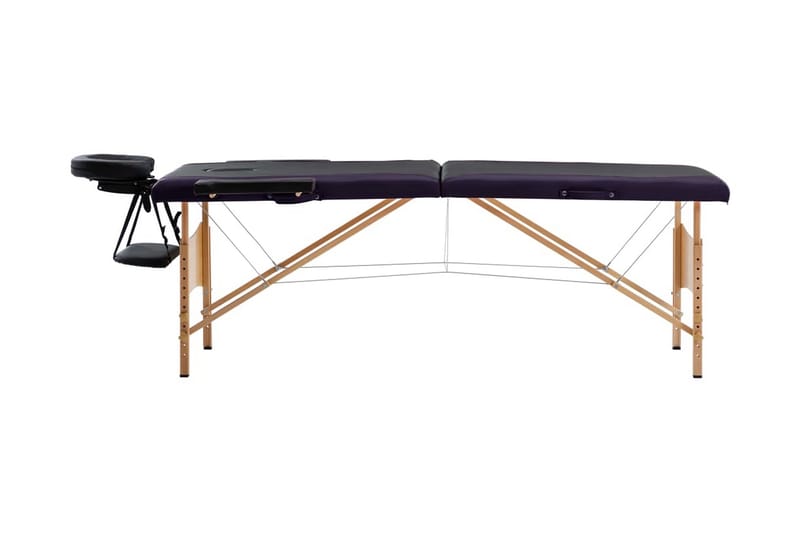 foldbart massagebord 2 zoner træ sort - Sort - Massagebord