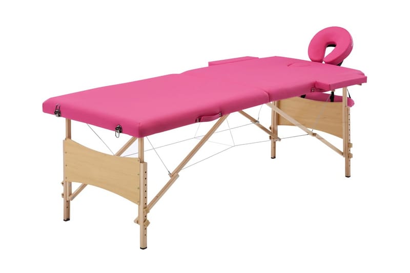 foldbart massagebord 2 zoner træ pink - Lyserød - Massagebord