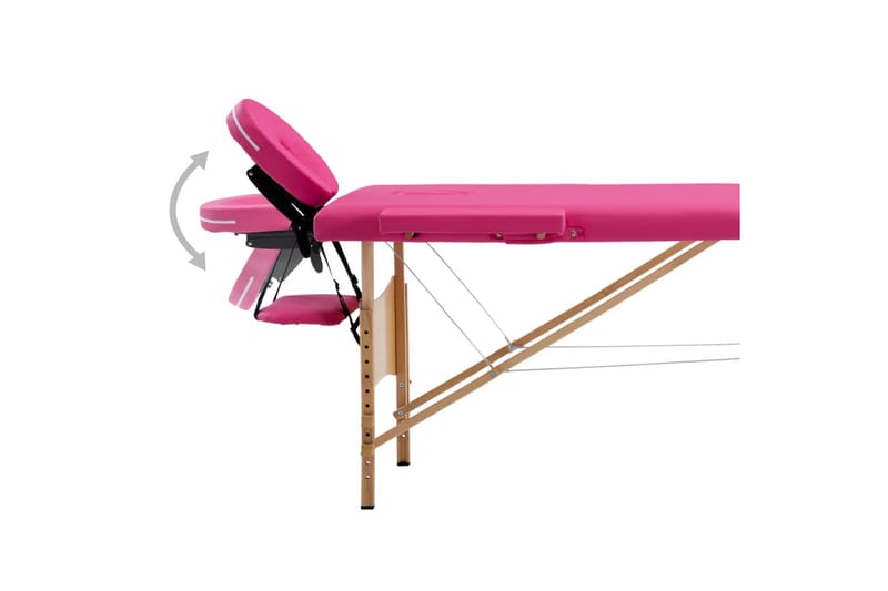 foldbart massagebord 2 zoner træ pink - Lyserød - Massagebord