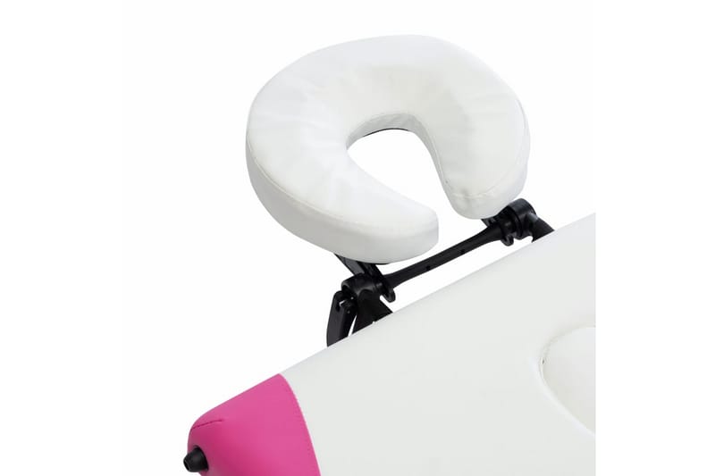 foldbart massagebord 3 zoner aluminium hvid og pink - Hvid - Massagebord