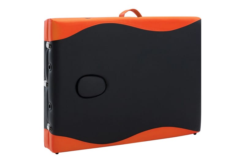 foldbart massagebord 3 zoner aluminium sort og orange - Sort - Massagebord