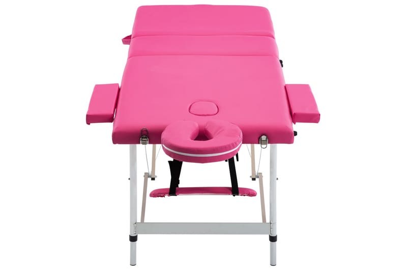 foldbart massagebord 3 zoner aluminium pink - Lyserød - Massagebord