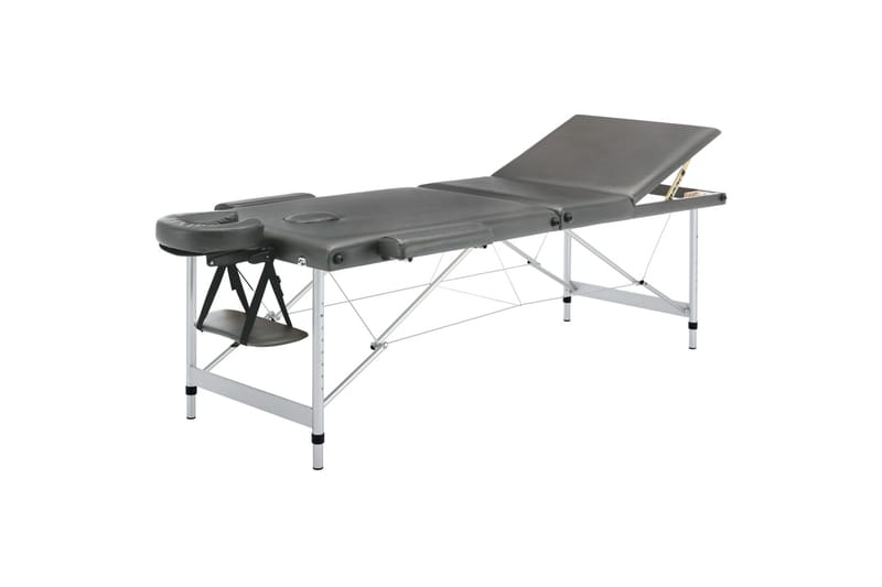 massagebord med 3 zoner aluminiumsstel 186x68 cm antracitgrå - Antracit - Massagebord