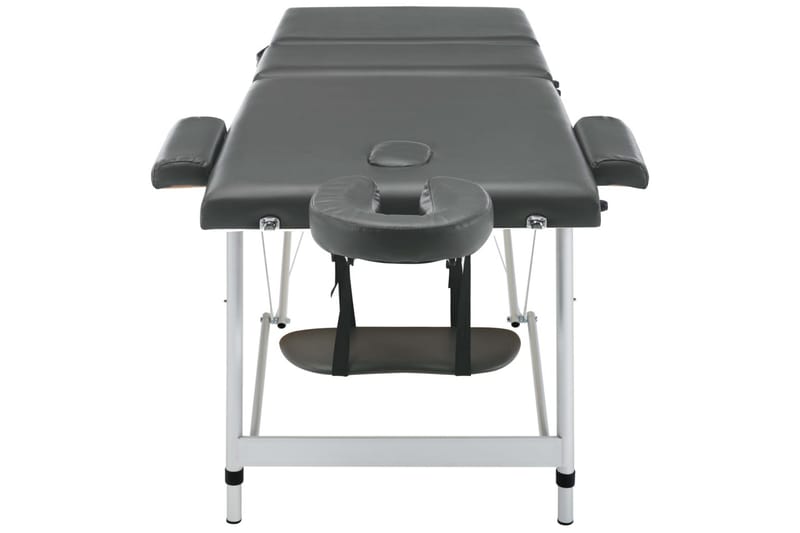 massagebord med 3 zoner aluminiumsstel 186x68 cm antracitgrå - Antracit - Massagebord