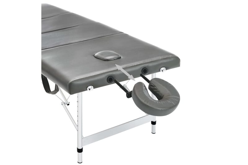 massagebord med 4 zoner aluminiumsstel 186x68 cm antracitgrå - Antracit - Massagebord