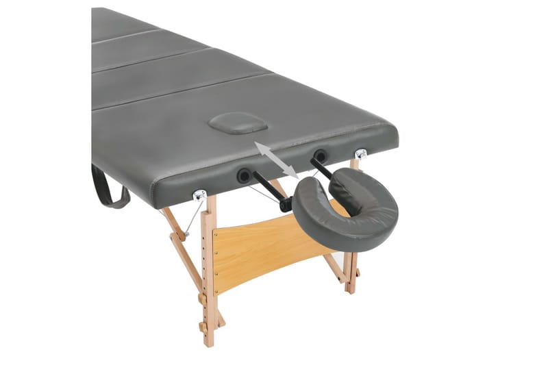 massagebord med 4 zoner træstel 186 x 68 cm antracitgrå - Antracit - Massagebord