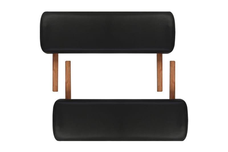 massagebord sammenfoldeligt 2 zoner træstel sort - Sort - Massagebord