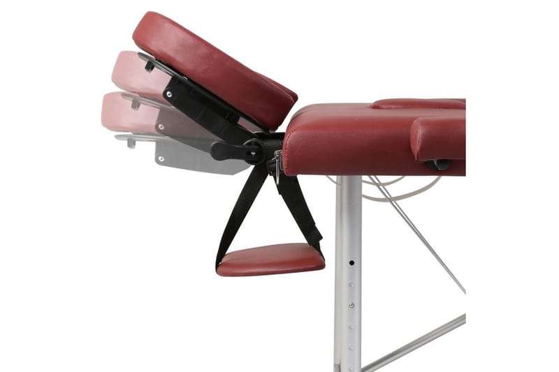 sammenklappeligt massagebord med 3 zoner & aluminiumsramme - Rød - Massagebord