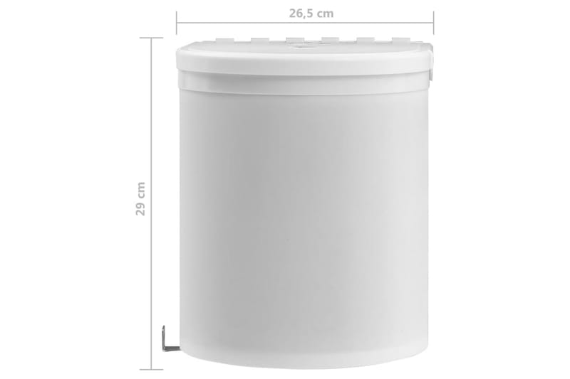 Indbygget Skraldespand Til Køkkenet 12 L Plastik - Hvid - Papirkurv