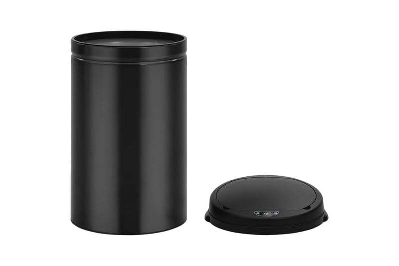 affaldsspand med sensor 40 l kulstofstål sort - Sort - Skraldespand & affaldsbeholder
