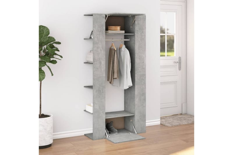 beBasic entrÃ©møbel 97,5x37x99 cm konstrueret træ betongrå - GrÃ¥ - Opbevaring - Tøjopbevaring - Knagerækker - Tøjstativ