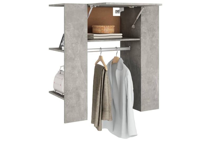 beBasic entrÃ©møbel 97,5x37x99 cm konstrueret træ betongrå - GrÃ¥ - Opbevaring - Tøjopbevaring - Knagerækker - Tøjstativ