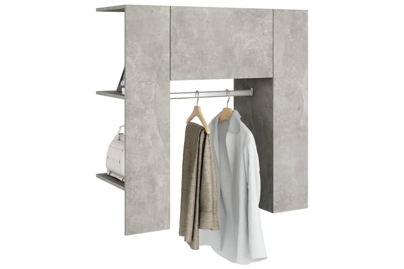 beBasic entrÃ©møbel 97,5x37x99 cm konstrueret træ betongrå - GrÃ¥ - Opbevaring - Tøjopbevaring - Knagerækker - Tøjstativ