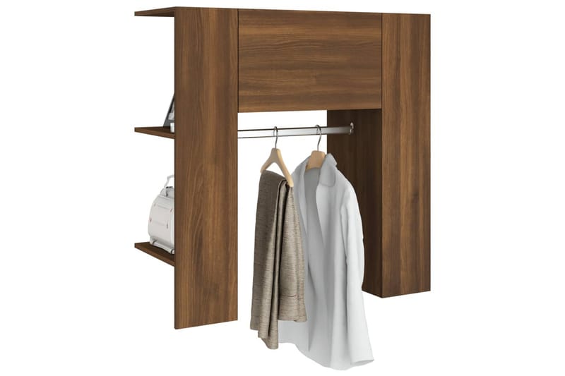 beBasic entrÃ©møbel 97,5x37x99 cm konstrueret træ brun egetræsfarve - Brun - Opbevaring - Tøjopbevaring - Knagerækker - Tøjstativ
