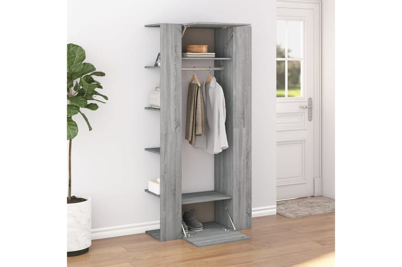 beBasic entrÃ©møbel 97,5x37x99 cm konstrueret træ grå sonoma-eg - GrÃ¥ - Opbevaring - Tøjopbevaring - Knagerækker - Tøjstativ