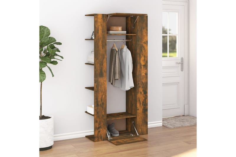 beBasic entrÃ©møbel 97,5x37x99 cm konstrueret træ røget sonoma-eg - Brun - Opbevaring - Tøjopbevaring - Knagerækker - Tøjstativ