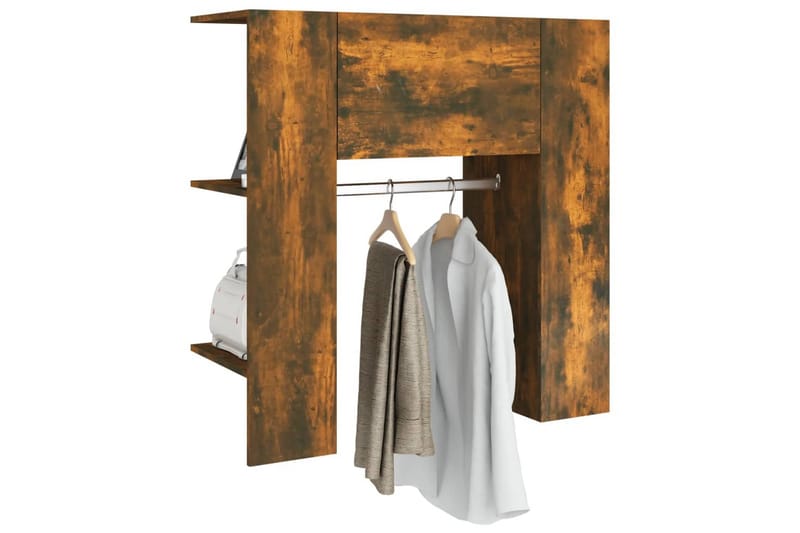 beBasic entrÃ©møbel 97,5x37x99 cm konstrueret træ røget sonoma-eg - Brun - Opbevaring - Tøjopbevaring - Knagerækker - Tøjstativ