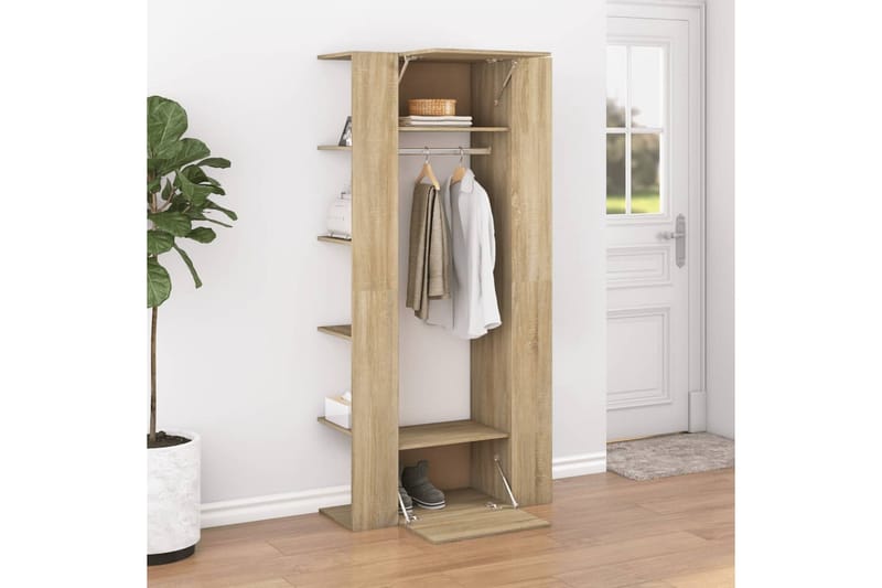 beBasic entrÃ©møbel 97,5x37x99 cm konstrueret træ sonoma-eg - Brun - Opbevaring - Tøjopbevaring - Knagerækker - Tøjstativ