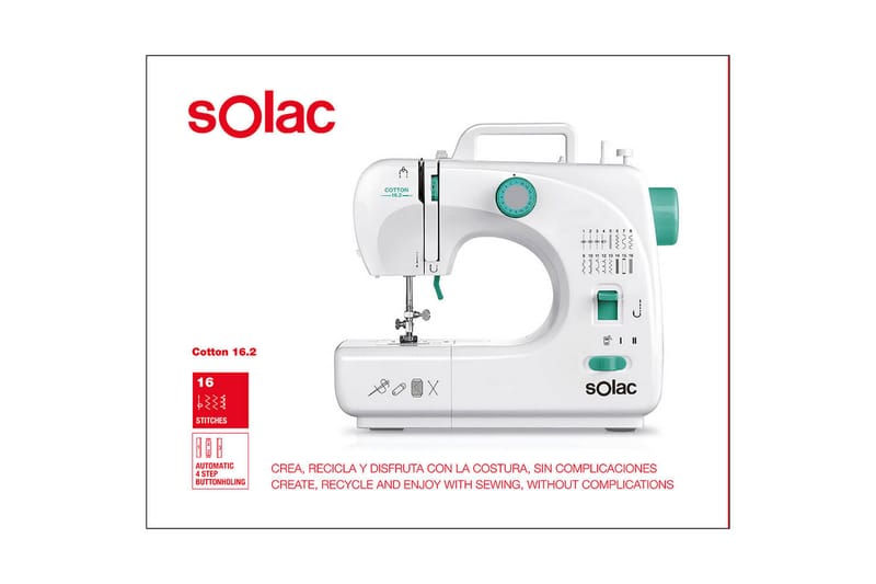 SOLAC Symaskine Cotton 16.2 Vit - Symaskine