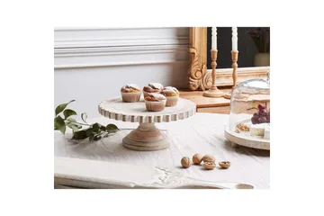 Tårtfat Beliani Memfis Light colored wood||White - Husholdning - Servering & opdækning - Andet til opdækning & servering - Oplægning & serveringstilbehør