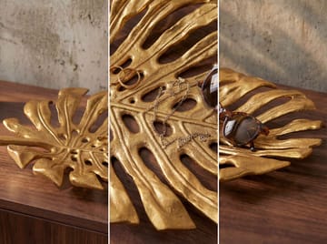 Ivora dekorationsskål Monstera i aluminium - guld - Husholdning - Servering & opdækning - Bakker & fade