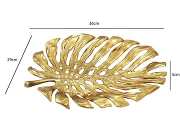 Ivora dekorationsskål Monstera i aluminium - guld - Husholdning - Servering & opdækning - Bakker & fade