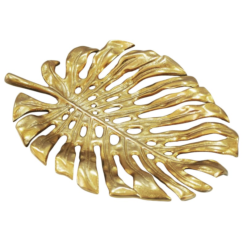 Ivora dekorationsskål Monstera i aluminium - guld - Husholdning - Servering & opdækning - Bakker & fade