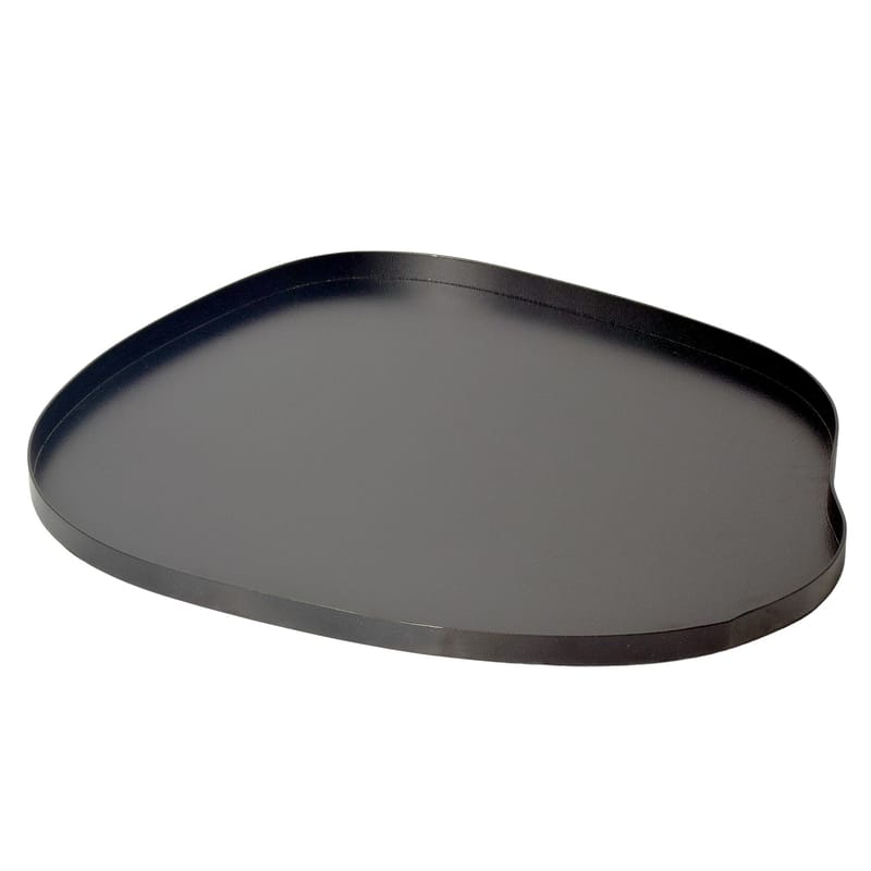 Ralven dekorationsfad 35 cm i metal med organisk design - mat sort - Husholdning - Servering & opdækning - Bakker & fade