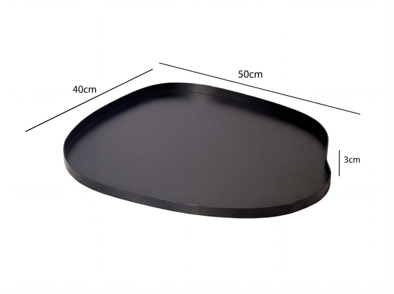 Ralven dekorationsfad 50 cm i metal med organisk design - mat sort - Husholdning - Servering & opdækning - Bakker & fade