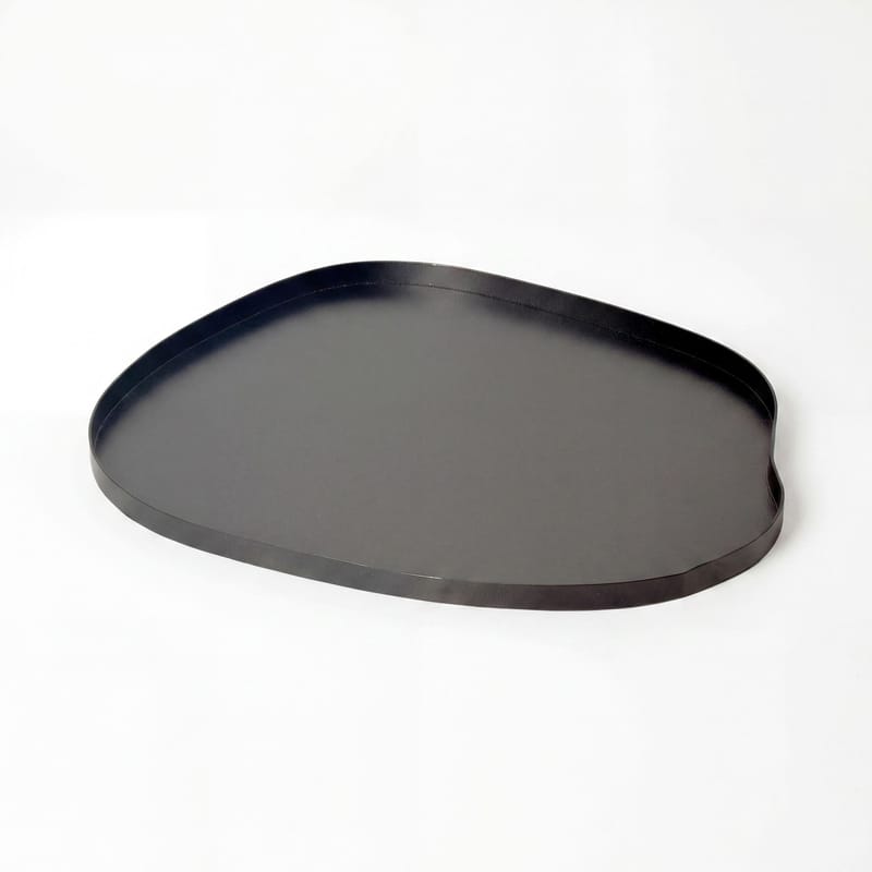 Ralven dekorationsfad 50 cm i metal med organisk design - mat sort - Husholdning - Servering & opdækning - Bakker & fade