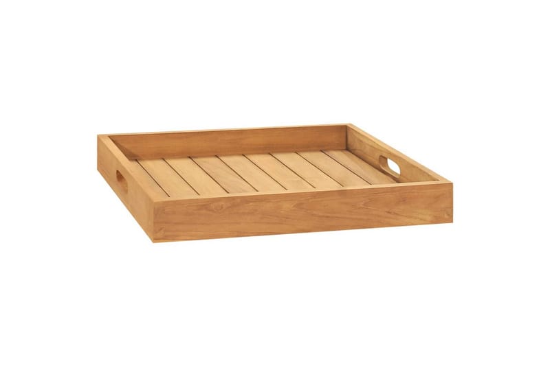 serveringsbakke 50x50 cm massivt teaktræ - Brun - Husholdning - Servering & opdækning - Bakker & fade - Serveringsbakker