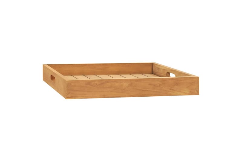 serveringsbakke 50x50 cm massivt teaktræ - Brun - Husholdning - Servering & opdækning - Bakker & fade - Serveringsbakker