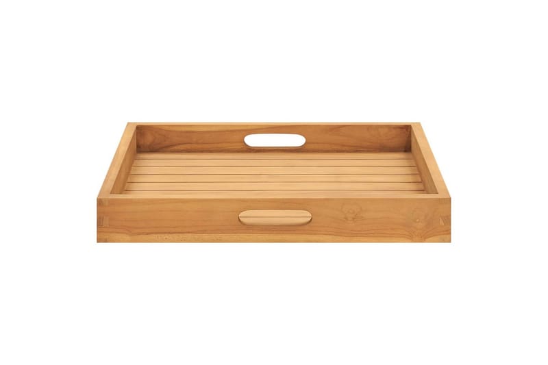 serveringsbakke 50x50 cm massivt teaktræ - Brun - Husholdning - Servering & opdækning - Bakker & fade - Serveringsbakker