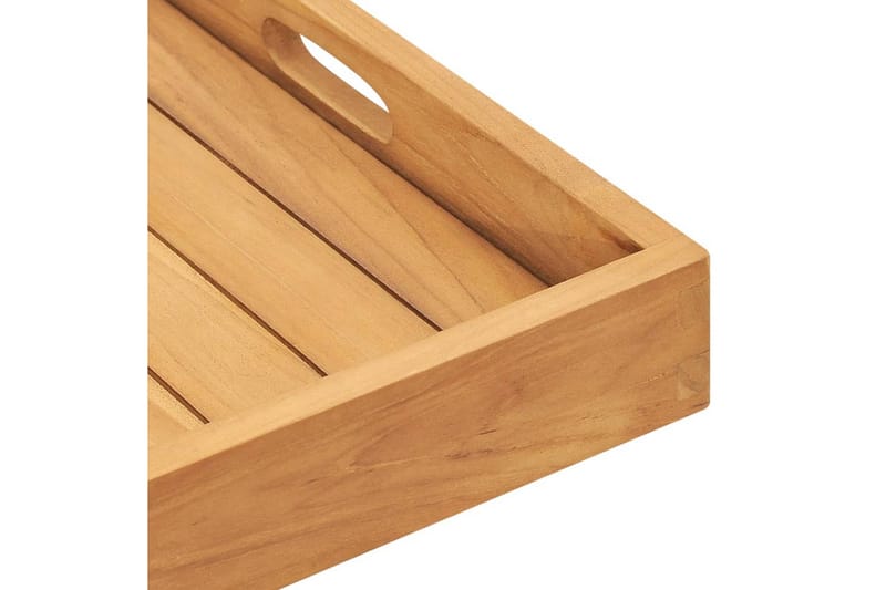 serveringsbakke 50x50 cm massivt teaktræ - Brun - Husholdning - Servering & opdækning - Bakker & fade - Serveringsbakker