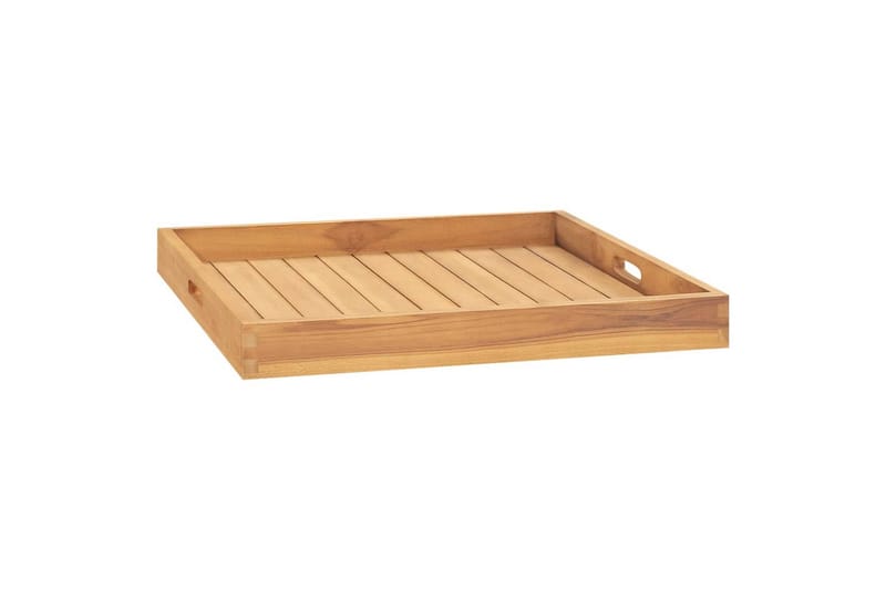 serveringsbakke 60x60 cm massivt teaktræ - Brun - Husholdning - Servering & opdækning - Bakker & fade - Serveringsbakker